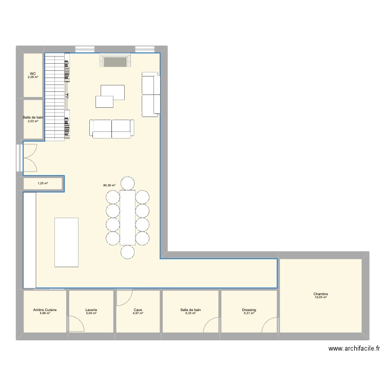 Montpel v4. Plan de 10 pièces et 135 m2