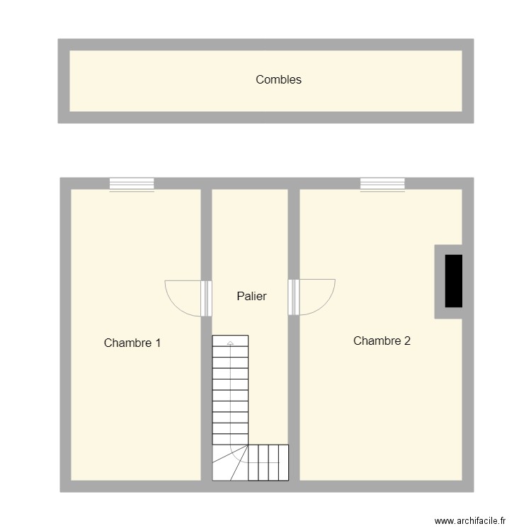 CALAS ETAGE . Plan de 5 pièces et 65 m2