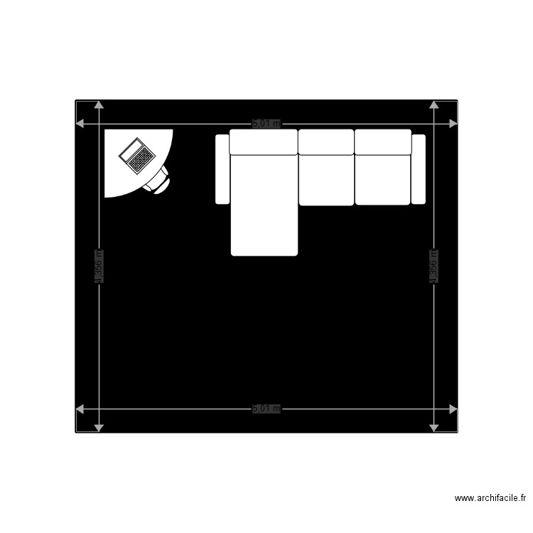 chez koi. Plan de 1 pièce et 22 m2