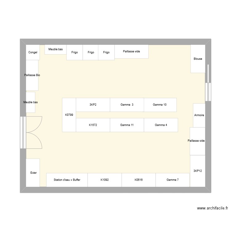 Plan du labo. Plan de 1 pièce et 48 m2