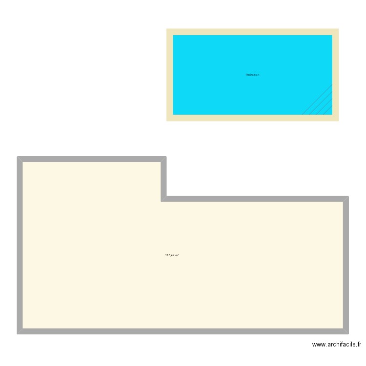 test p. Plan de 1 pièce et 117 m2