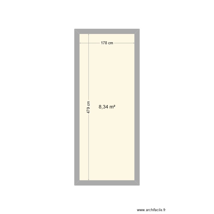 abri 2x5. Plan de 1 pièce et 8 m2