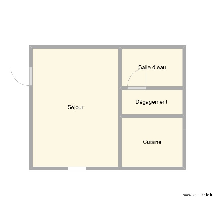 2502 PHILY . Plan de 4 pièces et 18 m2