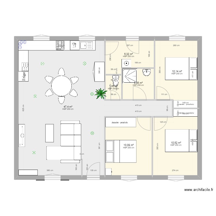 maison bassens 2. Plan de 7 pièces et 89 m2