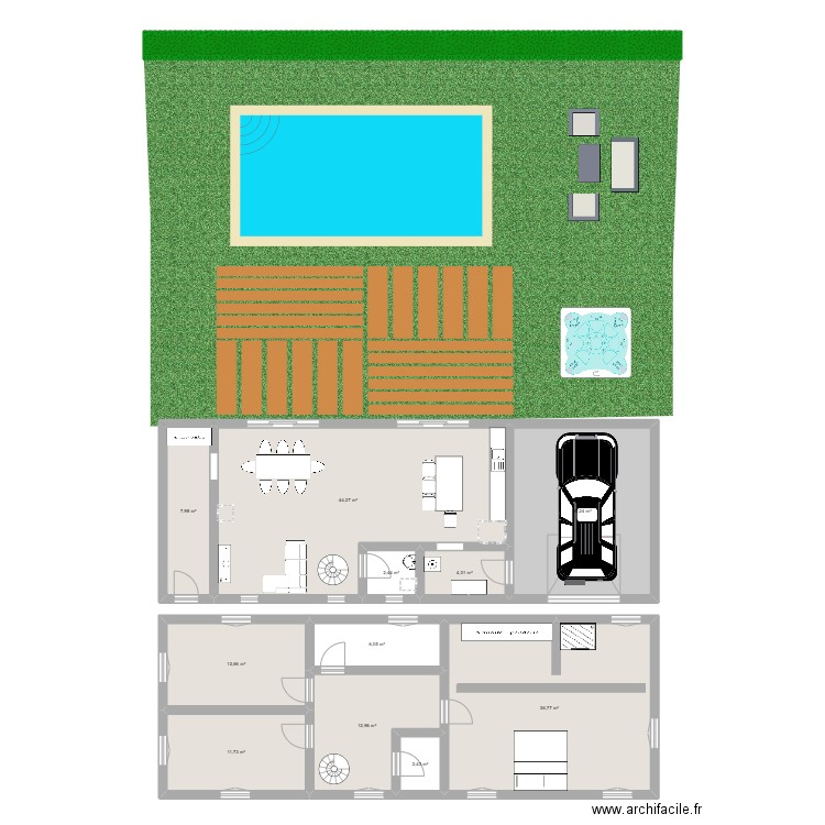 Maison Adri&Jade. Plan de 11 pièces et 167 m2