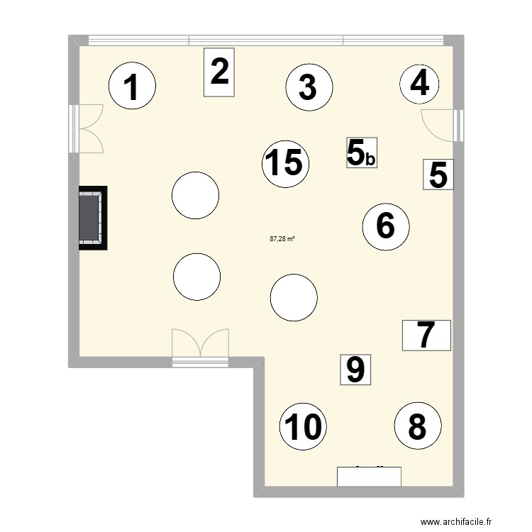 GUILLAUME. Plan de 1 pièce et 87 m2