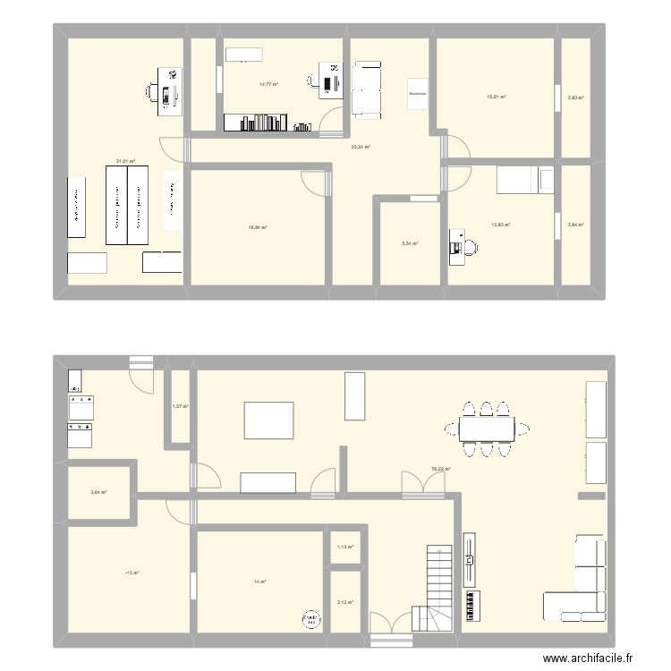 Audruicq. Plan de 16 pièces et 243 m2