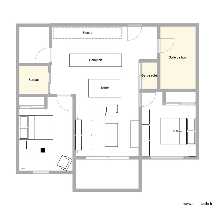 Condo 503. Plan de 5 pièces et 23 m2