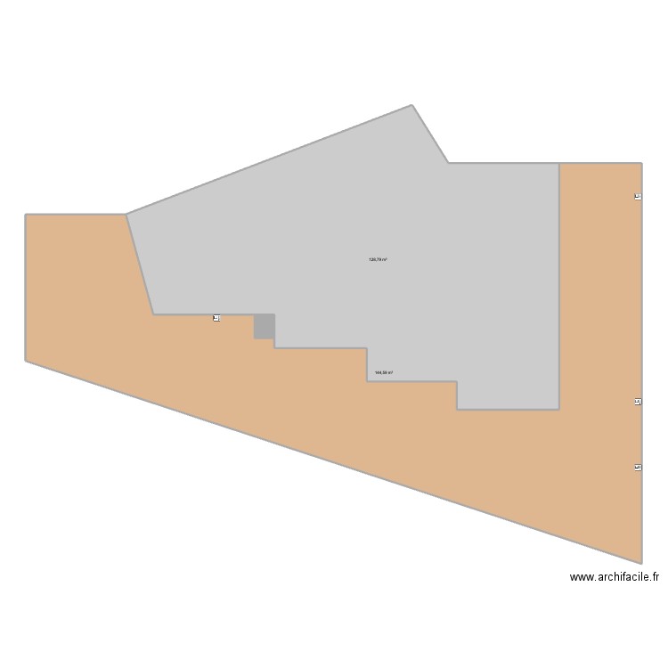 terrase sldv. Plan de 3 pièces et 274 m2