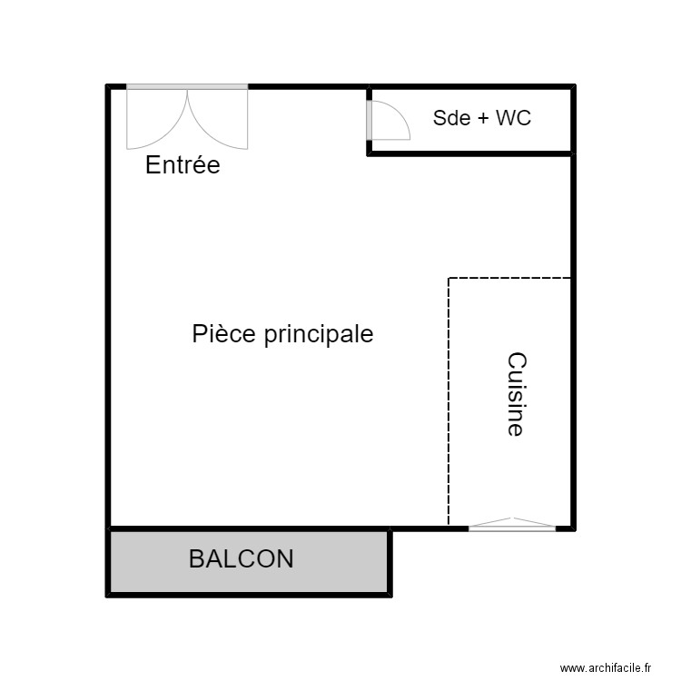 DAVID 3 quai Louis Bleriot. Plan de 3 pièces et 29 m2