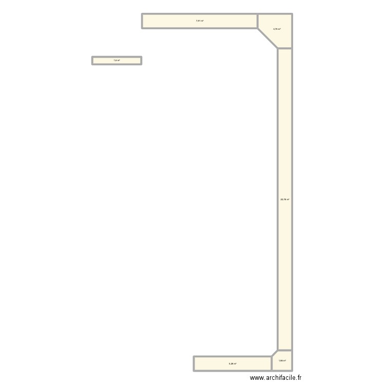 Jardin. Plan de 6 pièces et 42 m2