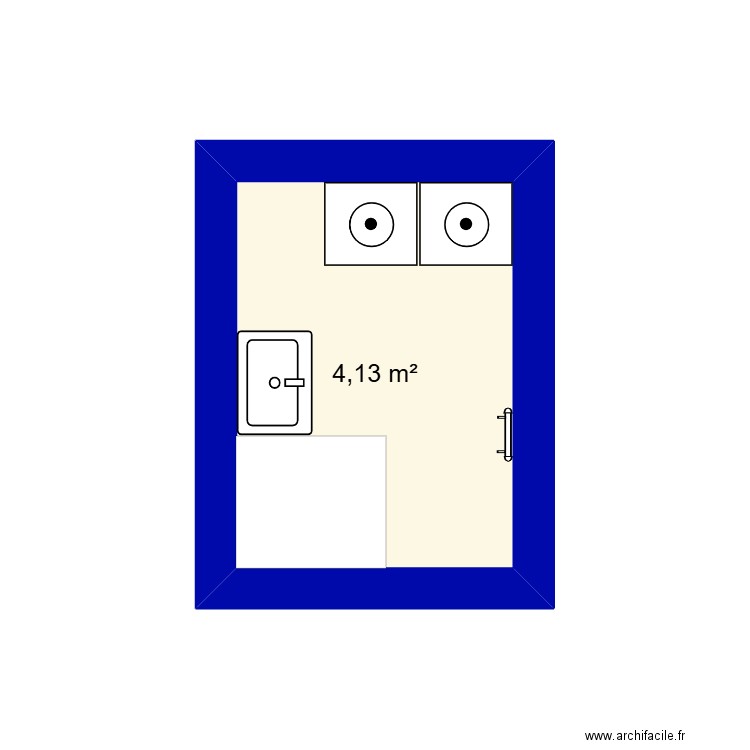 SDB. Plan de 1 pièce et 4 m2