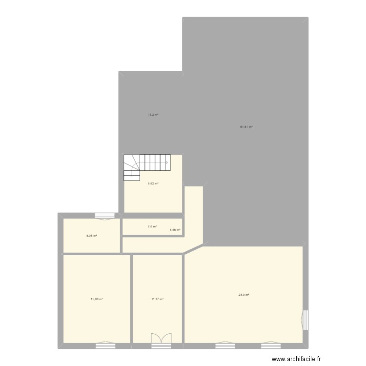 PROJET CHATEAUNEUF 1ER ETAGE. Plan de 9 pièces et 150 m2