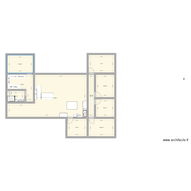 Projet maison. Plan de 10 pièces et 142 m2