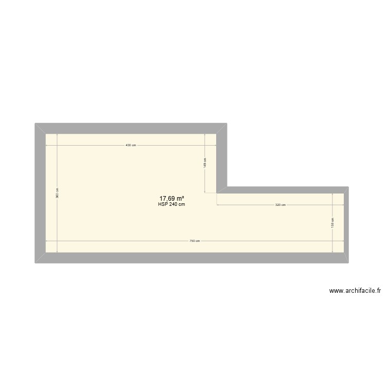 Abri de jardin. Plan de 1 pièce et 18 m2