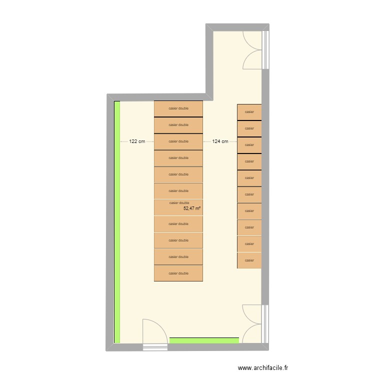 plan magasin. Plan de 1 pièce et 52 m2