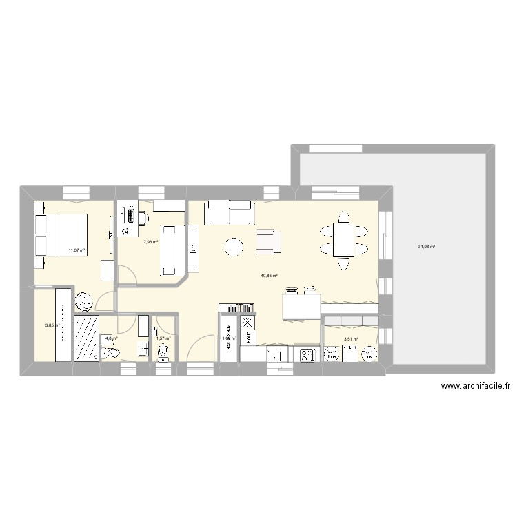 lot 27nov. Plan de 9 pièces et 107 m2