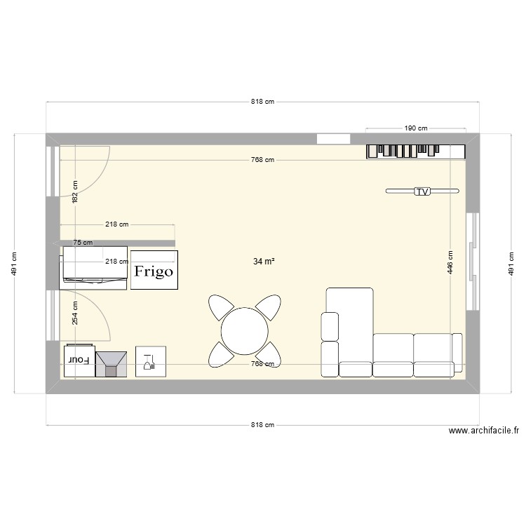 EGUILLES. Plan de 1 pièce et 34 m2