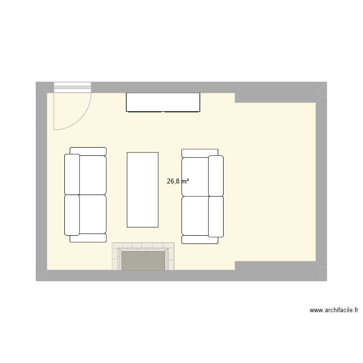 SALON. Plan de 1 pièce et 27 m2