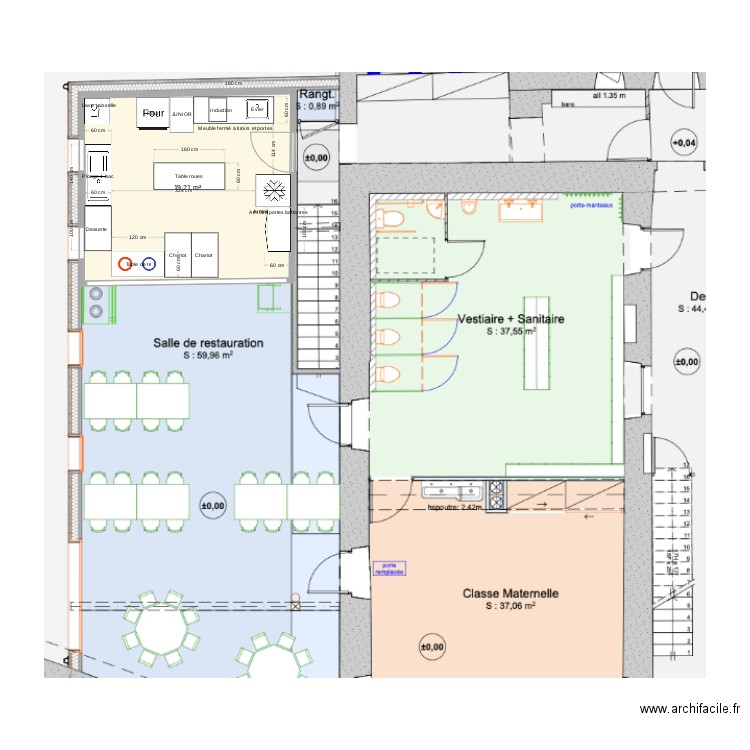 Ecole NDDN v2. Plan de 1 pièce et 19 m2