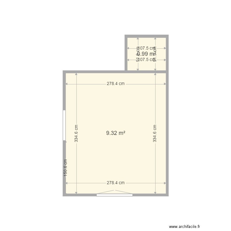 ROBERT MARENNES. Plan de 2 pièces et 10 m2