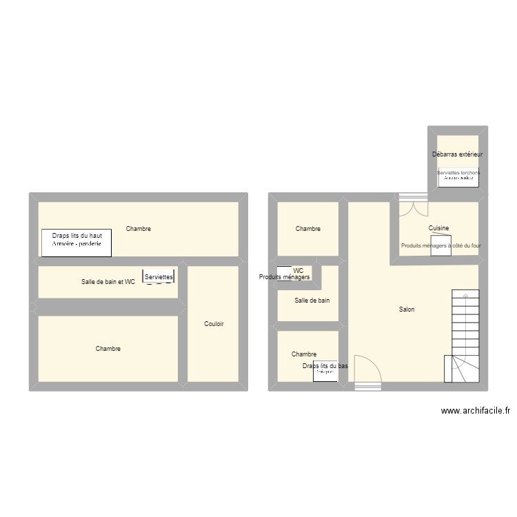 VLM. Plan de 11 pièces et 58 m2