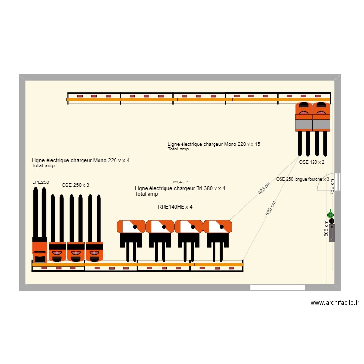 Mutual logistic 2024 CL SDC 2 réel. Plan de 1 pièce et 129 m2