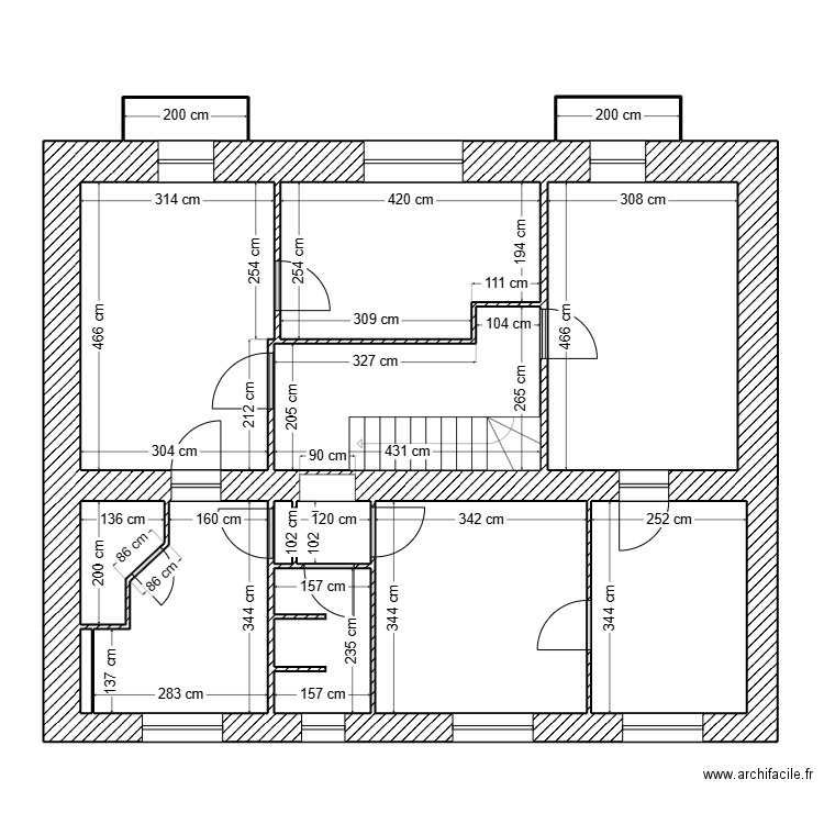 Savoureuse. Plan de 26 pièces et 341 m2