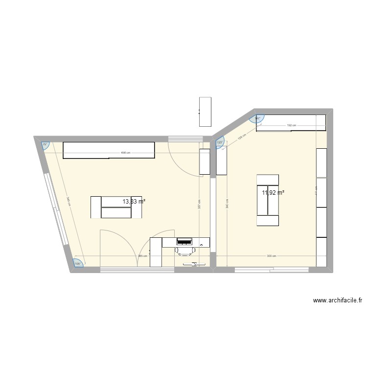 NV PLAN . Plan de 2 pièces et 26 m2