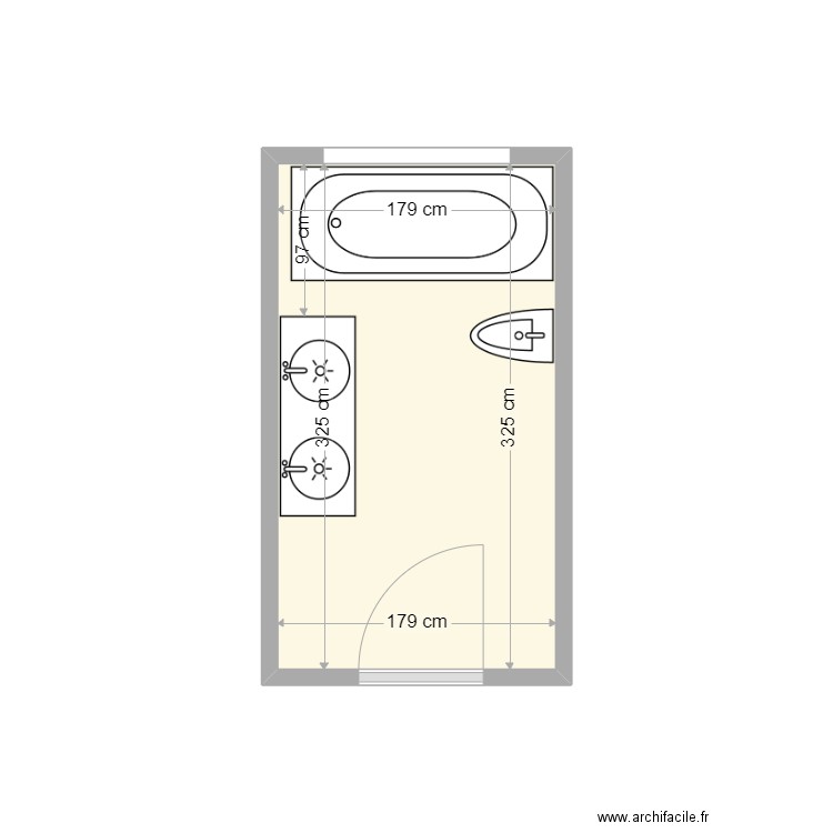 Etat_actuel_Menna. Plan de 1 pièce et 6 m2