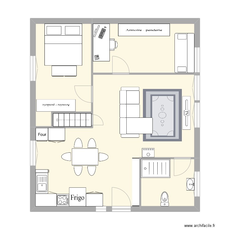 Maison, now 3. Plan de 5 pièces et 64 m2