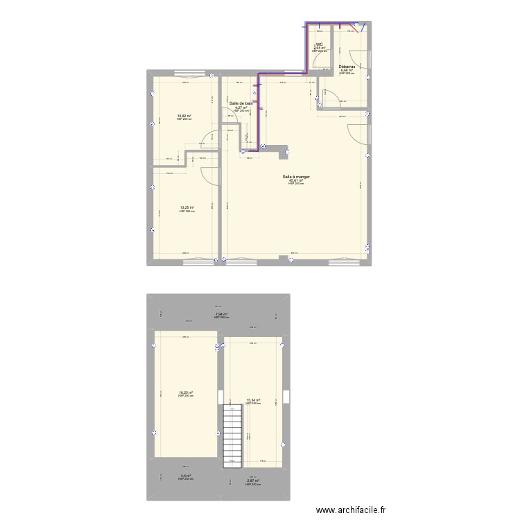 Maison . Plan de 11 pièces et 129 m2