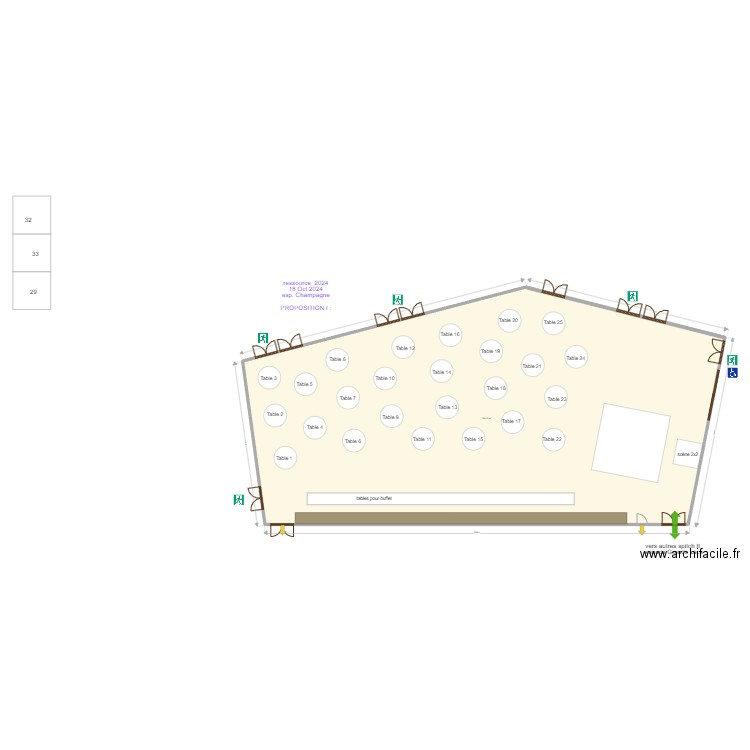 espace champagne congrès ressource Oct 2024. Plan de 1 pièce et 584 m2