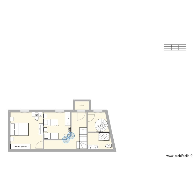 Plan 1er étage MALAKOFF. Plan de 4 pièces et 45 m2