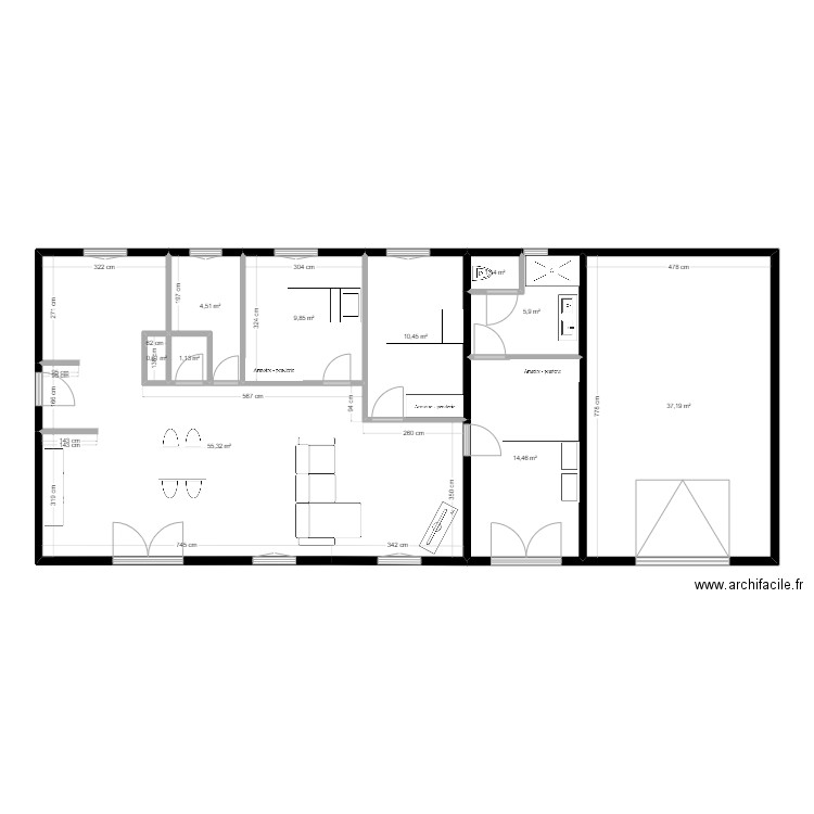 maison smej ch parent . Plan de 10 pièces et 141 m2