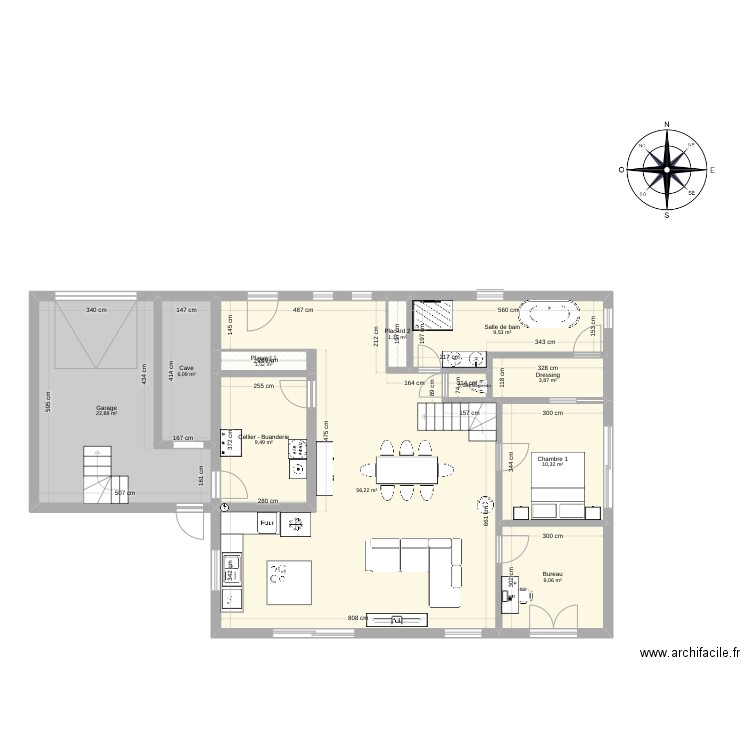 Maison Bouchemaine Alex. Plan de 11 pièces et 131 m2