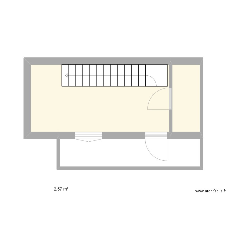 MAISON GAUCHE RDC. Plan de 2 pièces et 15 m2