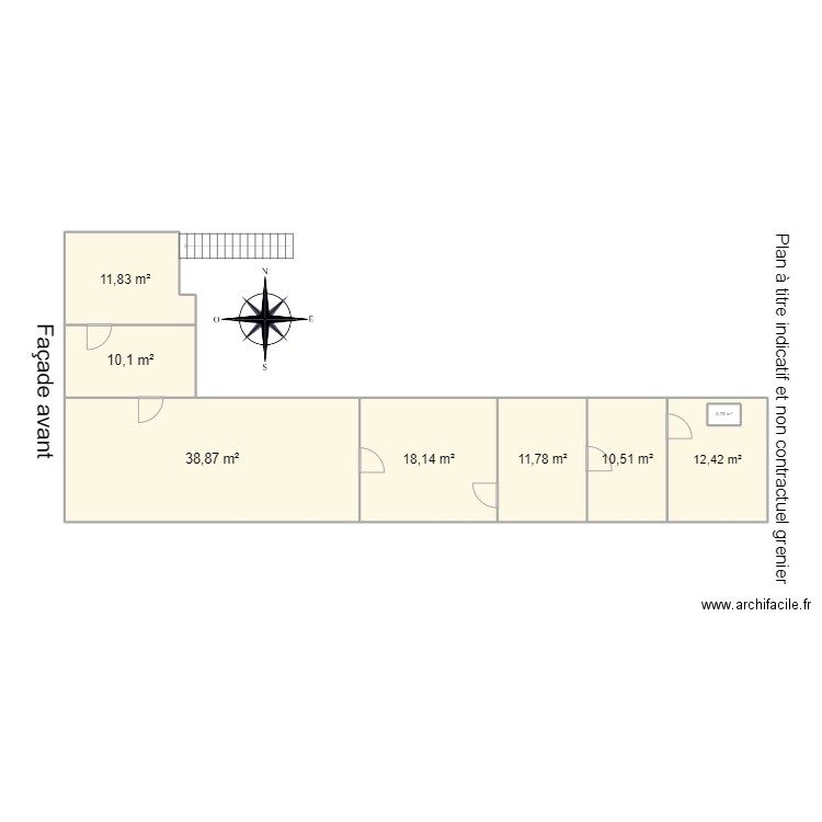 thuin grenier. Plan de 8 pièces et 115 m2