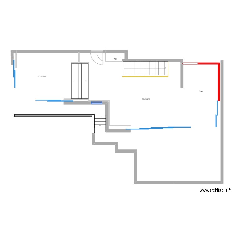 Roc Mer  - R+1 - Cloisonnement. Plan de 0 pièce et 0 m2