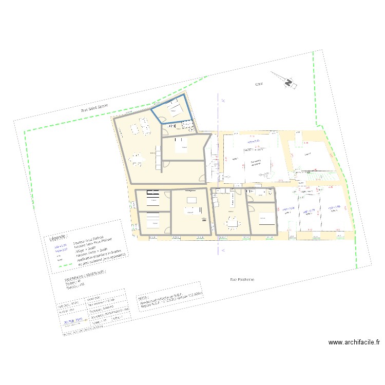 r2faidherbe. Plan de 10 pièces et 195 m2