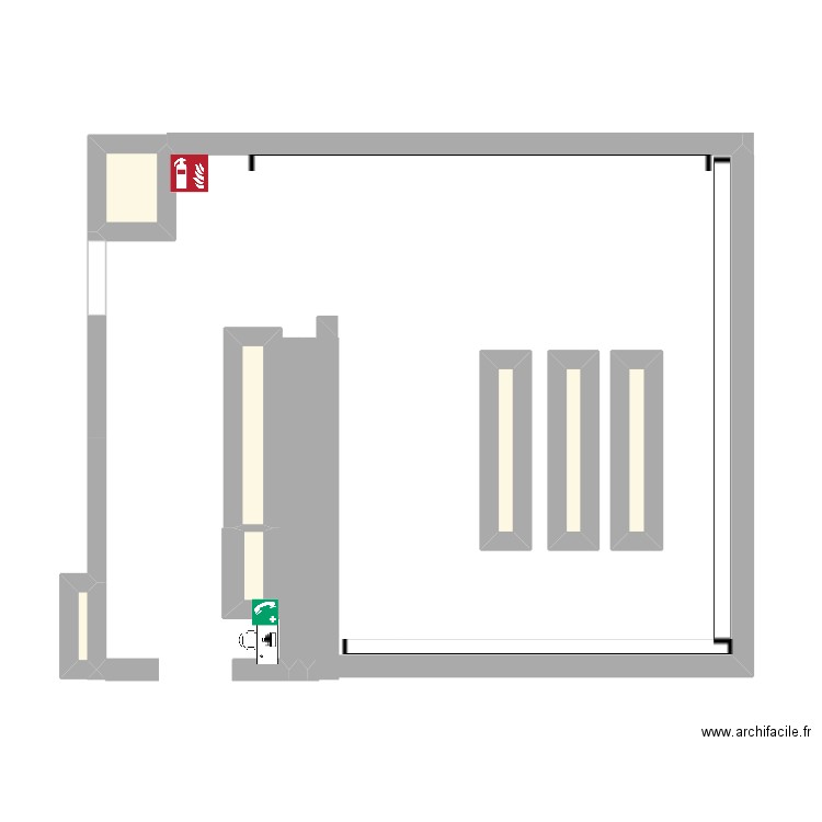 Plan de stockage. Plan de 7 pièces et 4 m2