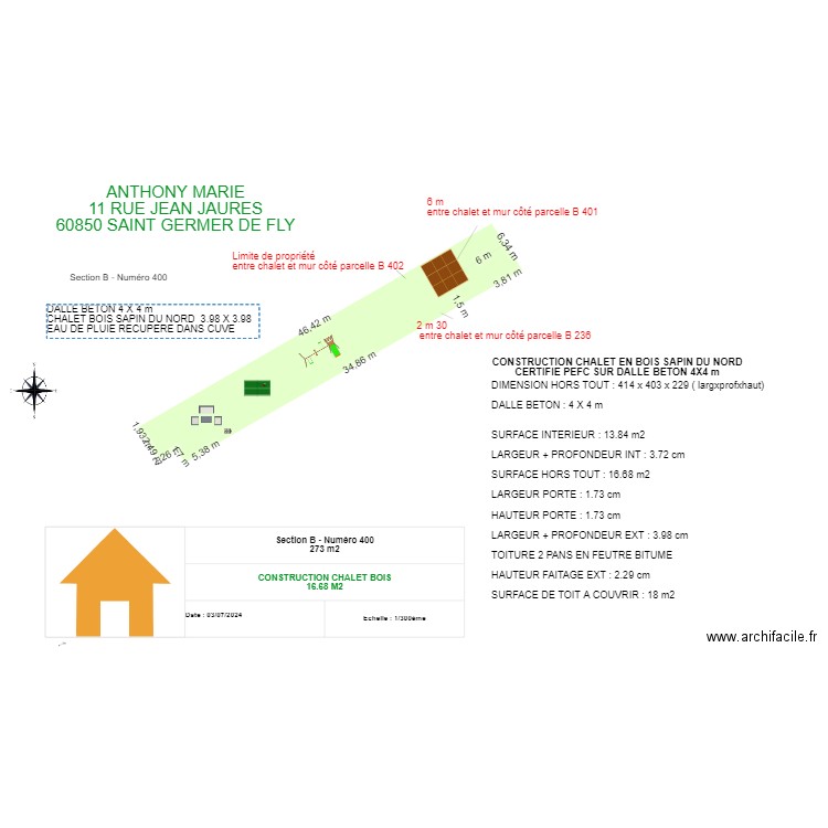 CHALET. Plan de 0 pièce et 0 m2