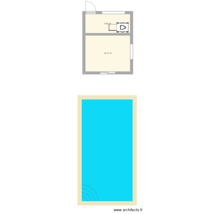 Projet Chalet 2. Plan de 2 pièces et 16 m2