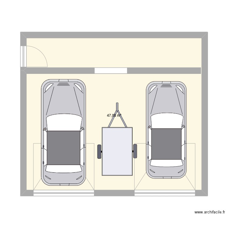 GGE2. Plan de 1 pièce et 47 m2