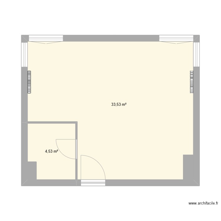 Vidikovac Prazan. Plan de 2 pièces et 38 m2