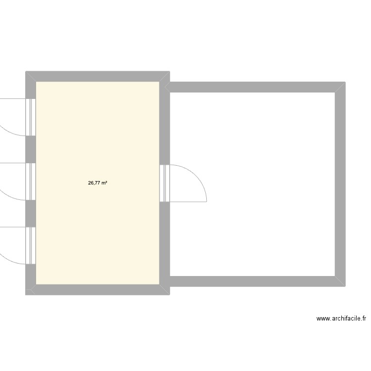 choach house. Plan de 1 pièce et 27 m2