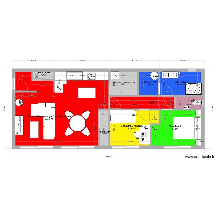 mob 3. Plan de 10 pièces et 69 m2