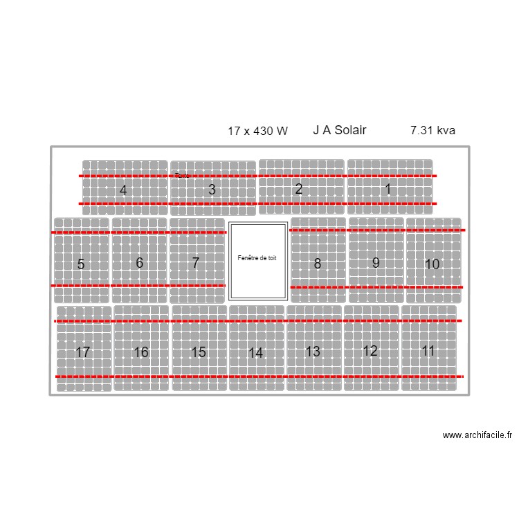 reine astrid panneaux solaire. Plan de 1 pièce et 42 m2