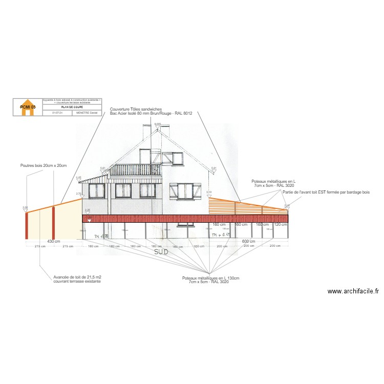 coupe sud. Plan de 0 pièce et 0 m2