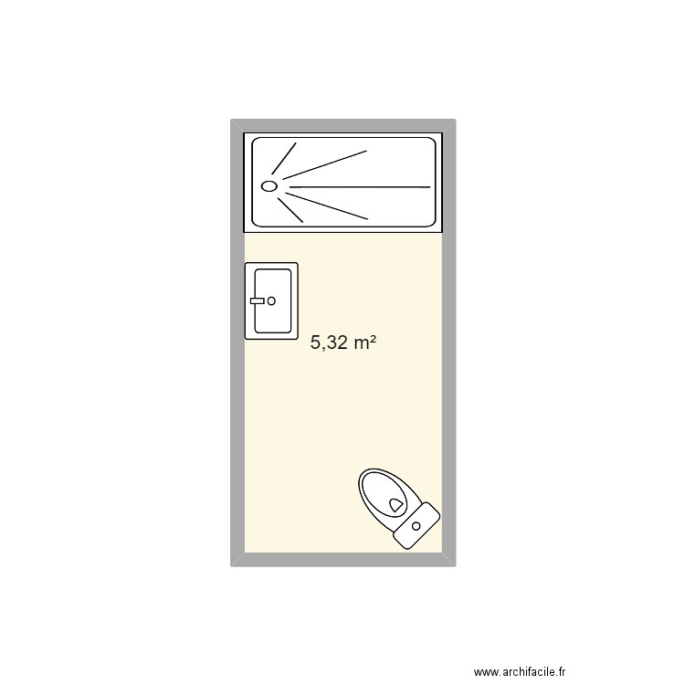 Broyez. Plan de 1 pièce et 5 m2